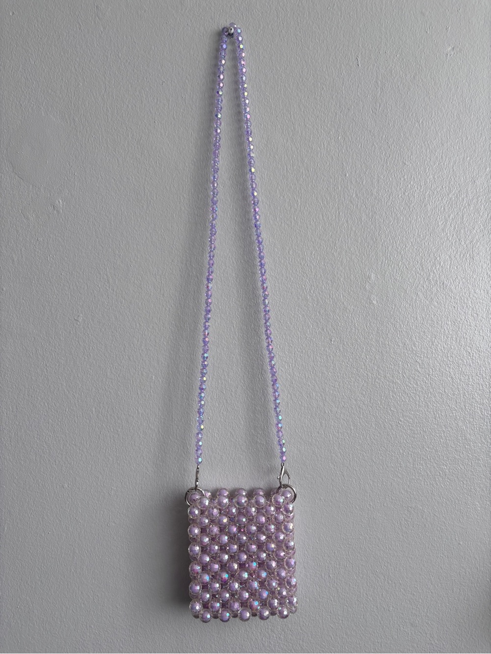 Lilac Beaded Crossbody Bag - Women